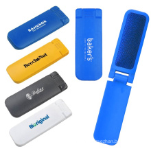Top quality advertising logo printed blue color durable plastic folding static style matte-sided dust remove cloth clean brush